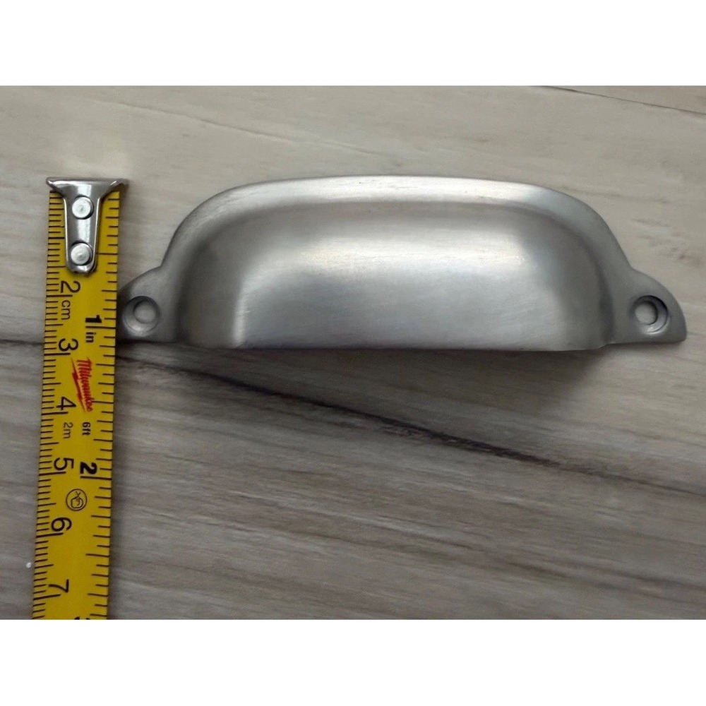 Pottery Barn Cup Pulls Brushed Nickel Satin Silver Cabinet Drawer 4 inches New 9 - Picture 4 of 4